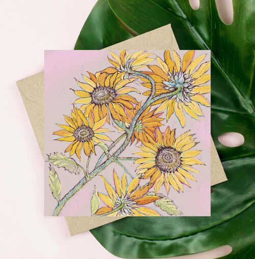 Wilted Sunflower Greeting Card