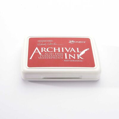 Almohadilla para sellos de tinta Ranger Archival - Geranio rojo · geranio rojo