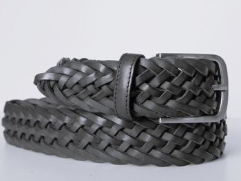 PACK de 10 ceintures AV TRZ-C1M. Ceinture sport en cuir tressé à la main, de couleur noire pour femme. Tailles XS, S, M et L 2