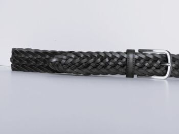 PACK de 10 ceintures AV TRZ-C1M. Ceinture sport en cuir tressé à la main, de couleur noire pour femme. Tailles XS, S, M et L 3