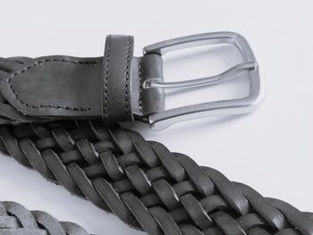 PACK de 10 ceintures AV TRZ-C1M. Ceinture sport en cuir tressé à la main, de couleur noire pour femme. Tailles XS, S, M et L 4