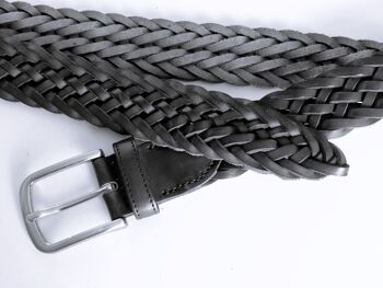 PACK de 10 ceintures AV TRZ-C1M. Ceinture sport en cuir tressé à la main, de couleur noire pour femme. Tailles XS, S, M et L 5