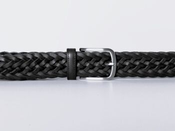 PACK de 10 ceintures AV TRZ-C1H. Ceinture sport en cuir tressé à la main, de couleur noire pour homme. Tailles S, M, L et XL 3