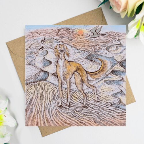 Saluki in the Desert Greeting Card