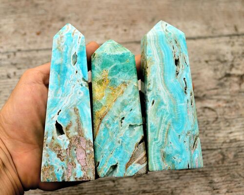 Blue Aragonite Obelisk Crystal (200g - 600g)