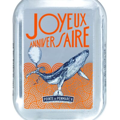 Sardines à l'ancienne à l'huile d'olive message Joyeux Anniversaire