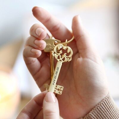 Schlüsselanhänger im Vintage-Stil in Gold