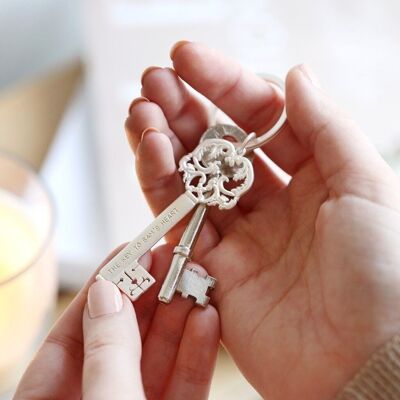 Schlüsselanhänger im Vintage-Stil in Silber