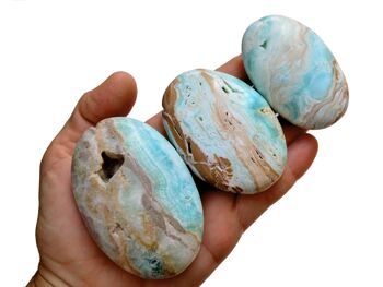 Pierre de palme aragonite bleue (6-10 pièces) - (50 mm - 80 mm) Lot de 1 kg 2