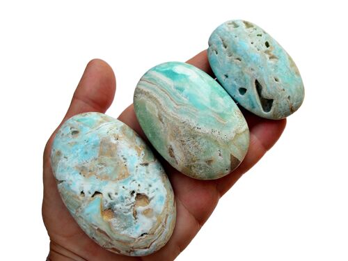 Blue Aragonite Palm Stone (50mm - 80mm)