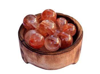 Lot de 1 kg de sphère de quartz de feu (13-15 pièces) – Boule de quartz hématoïde (25 mm – 40 mm) 6