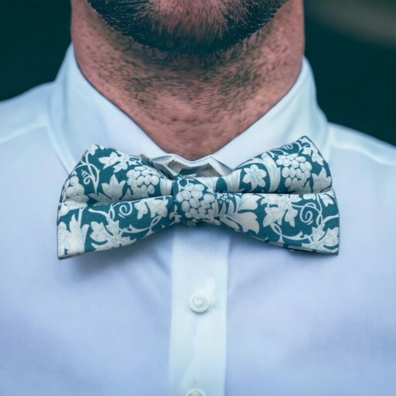 Papillon Liberty blu turchese Padre e Figlio 100% cotone