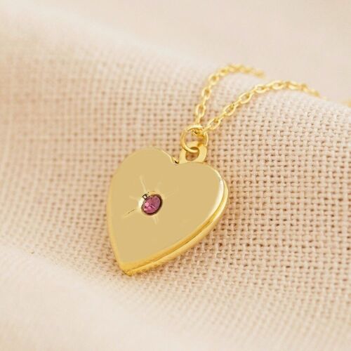 Gold February Heart Locket necklace