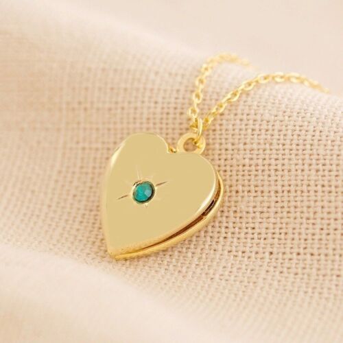 Gold May Heart Locket necklace