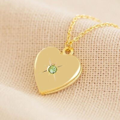 Collar Locket August Heart de oro