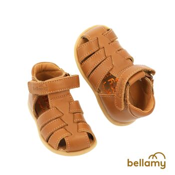 CHAUSSURE BÉBÉ-PARVEL  COGNAC BOY en cuir 1