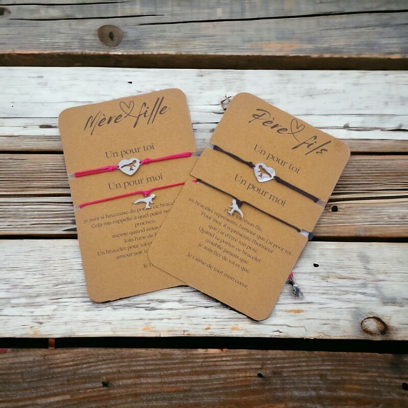 Bracelets assortis familiaux - Dino family