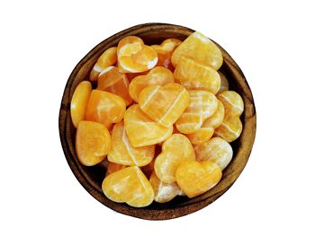 Lot de 10 cœurs en cristal de calcite orange (30 mm – 35 mm) 4