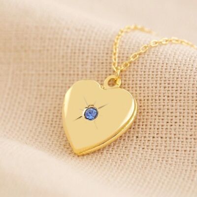 Collar Locket Corazón Septiembre de Oro