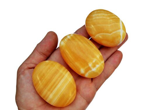 Orange Calcite Palm Stone (50mm - 70mm)