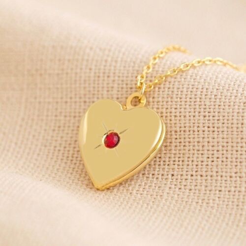 Gold January Heart Locket necklace