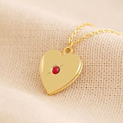 Gold January Heart Locket necklace