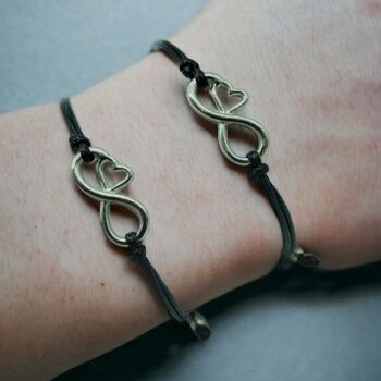 Duo de bracelets assortis Coeur infini - Symbole d’union éternelle 4