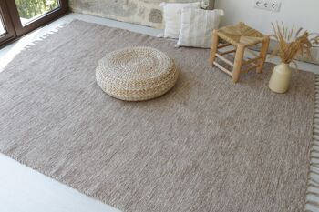 Grand Tapis en coton recyclé tissé à la main 7