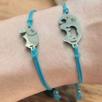 Lot de 2 bracelets assortis familiaux Eléphant - Symboliser vos liens familiaux 4