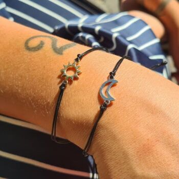Lot de 2 bracelets assortis familiaux - Lune et Soleil pour des souvenirs lumineux 9