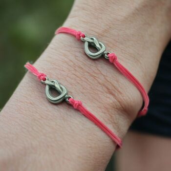 Lot de 2 Bracelets Assortis Coeur noué  - Liens uniques et amour éternel 12