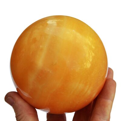 Sfera di cristallo di calcite arancione (65 mm - 85 mm)