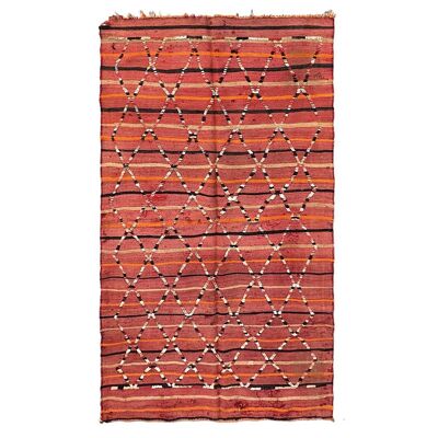 Marokkanischer Kelim-Berberteppich aus reiner Wolle, 126 x 208 cm
