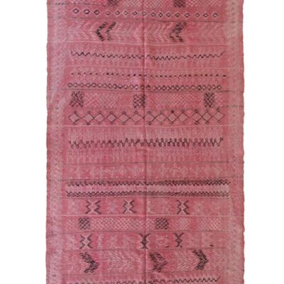 Alfombra bereber Kilim marroquí de pura lana 144 x 278 cm