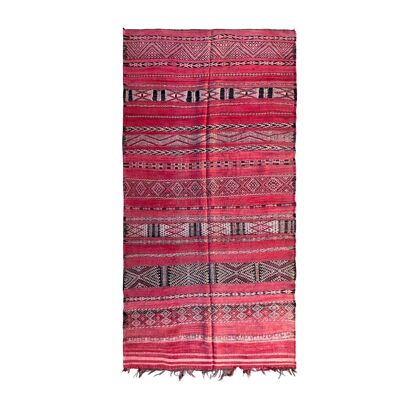 Alfombra bereber Kilim marroquí de pura lana 150 x 282 cm