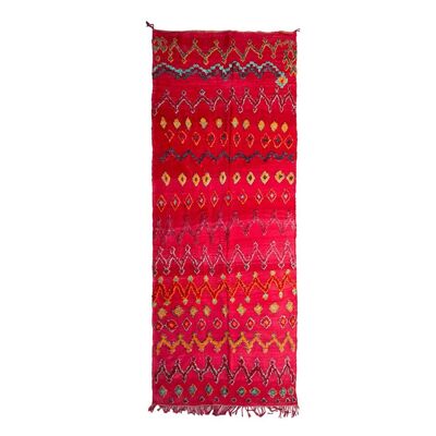 Alfombra bereber Kilim marroquí de pura lana 163 x 405 cm