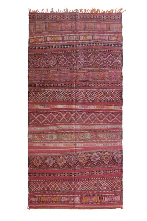 Tapis Kilim Berbere marocain pure laine 168 x 360 cm