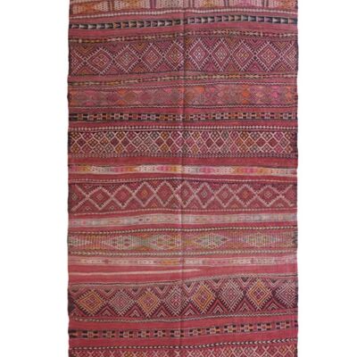 Alfombra bereber Kilim marroquí de pura lana 168 x 360 cm