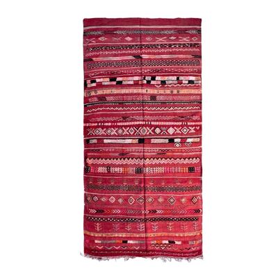Alfombra bereber Kilim marroquí de pura lana 169 x 364 cm