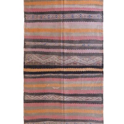 Alfombra bereber Kilim marroquí de pura lana 173 x 370 cm