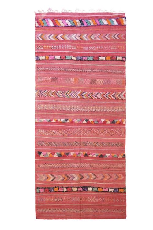 Tapis Kilim Berbere marocain pure laine 173 x 399 cm