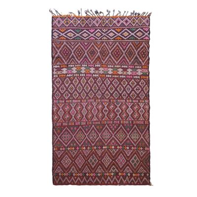 Alfombra bereber Kilim marroquí de pura lana 190 x 311 cm