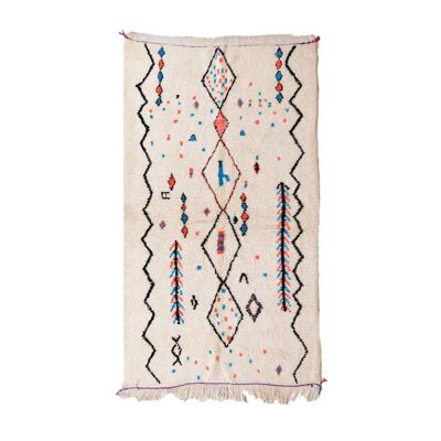 Alfombra bereber marroquí de pura lana 135 x 233 cm