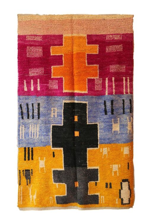 Tapis Berbere en laine Boujad coloré 176 x 295 cm