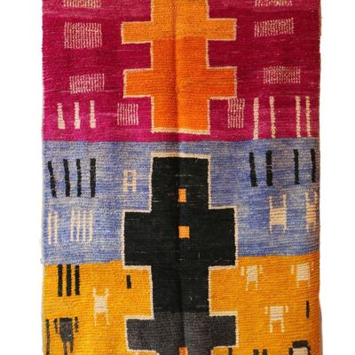Tappeto berbero in lana Boujad colorato 176 x 295 cm