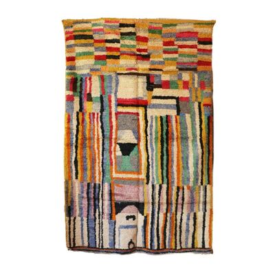 Alfombra bereber marroquí de pura lana 196 x 308 cm