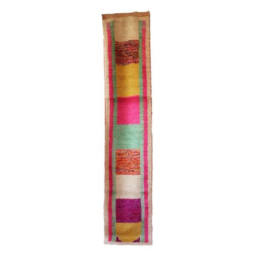 Tapis de couloir Berbere marocain pure laine 71 x 351 cm