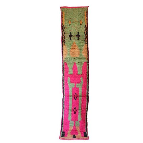 Tapis de couloir Berbere marocain pure laine 71 x 355 cm