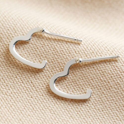 Sterling silver Heart hoop Earrings