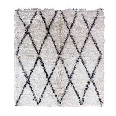 Alfombra bereber marroquí de pura lana 147 x 164 cm